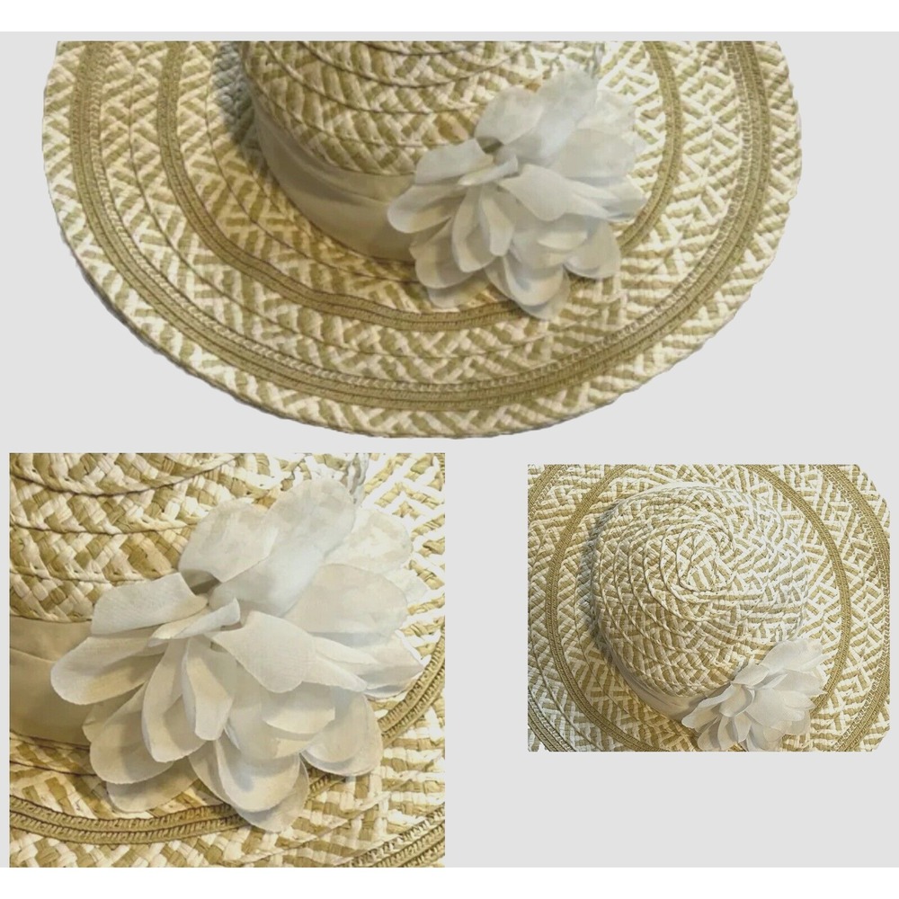 Target- Toddler Girls - Round Pretty Lovely Party Straw Hat With White Flower